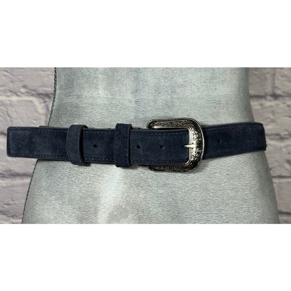 Dark Blue Kettlewell Western Style Suede Belt